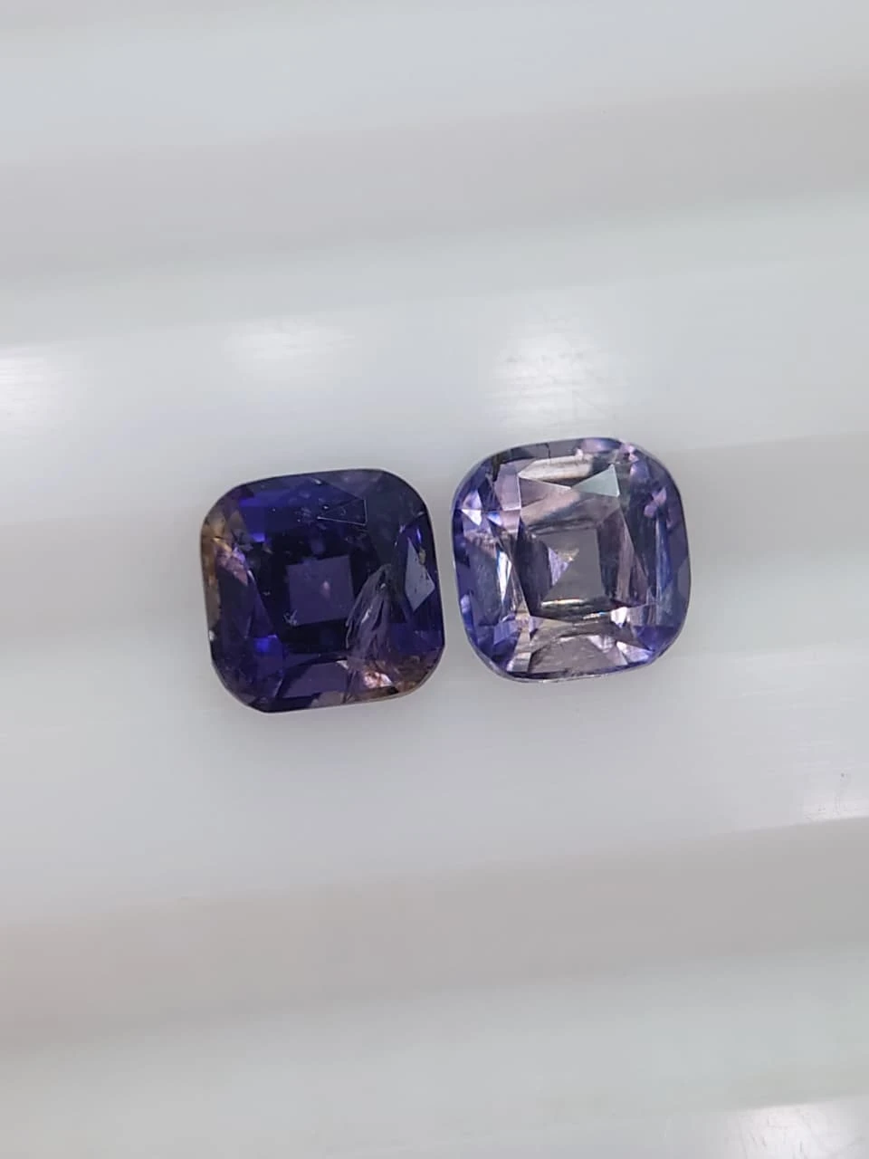 2ct Natural Iolite Pair in Cushion Cut from Madagascar — view 5
